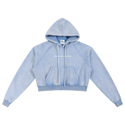 Truth Over Culture Vintage Crop Hoodie