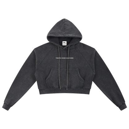 Truth Over Culture Vintage Crop Hoodie